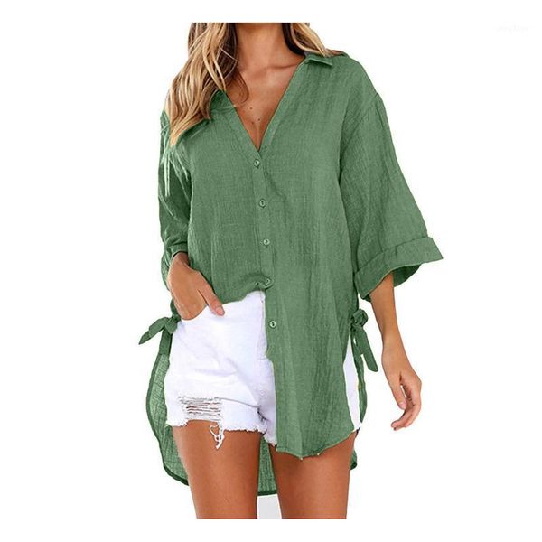 women's blouses & shirts large size clothes for women lace-up button lapel shirt loose side knotted long sleeve female blusas mujer de, White
women's blouses & shirts large size clothes for women lace-up button lapel shirt loose side knotted long sleeve female blusas mujer de, White