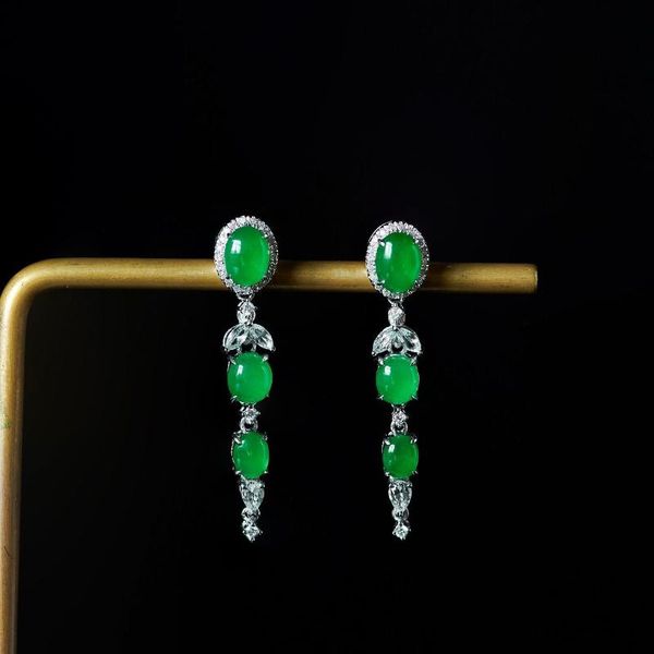 dangle & chandelier original design natural iced egg noodles green chalcedony earrings chinese retro light luxury charm women's silver
dangle & chandelier original design natural iced egg noodles green chalcedony earrings chinese retro light luxury charm women's silver