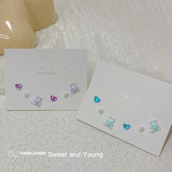 stud s925 bear love earrings resin earring set pink girl fashion simple small trendy student gifts, Golden;silver
stud s925 bear love earrings resin earring set pink girl fashion simple small trendy student gifts, Golden;silver