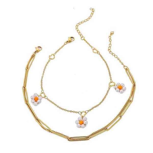 new fashion with pearl flower double-layer foot chain titanium steel multi-layer bracelet flower love, Golden;silver
new fashion with pearl flower double-layer foot chain titanium steel multi-layer bracelet flower love, Golden;silver