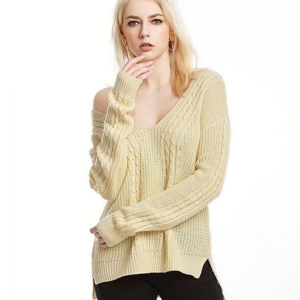 women's sweaters v-neck pullover casual woman bottom plus size long sleeve knit women brand fashion fall2021 korean, White;black
women's sweaters v-neck pullover casual woman bottom plus size long sleeve knit women brand fashion fall2021 korean, White;black