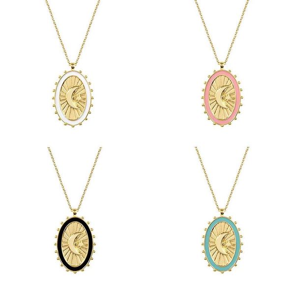 pendant necklaces fashion women moon star necklace gold-plated copper oval oil drop gift for, Silver
pendant necklaces fashion women moon star necklace gold-plated copper oval oil drop gift for, Silver