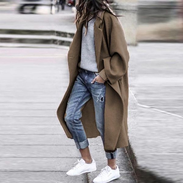 women's wool & blends autumn women fashion high street solid color long overcoat casual warm double-sided coat elegant lapel sleeve jac, Black
women's wool & blends autumn women fashion high street solid color long overcoat casual warm double-sided coat elegant lapel sleeve jac, Black