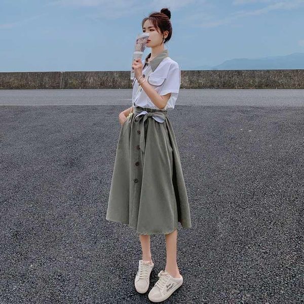casual dresses cmaz dres for women summer 2021 korean style female dr, Black;gray 
casual dresses cmaz dres for women summer 2021 korean style female dr, Black;gray