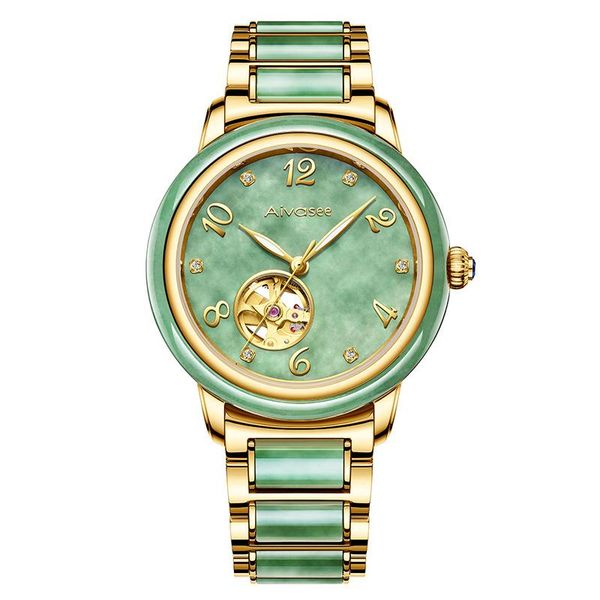 wristwatches jade watch men automatic mechanical hollow sapphire mirror business wristwatch gift women, Slivery;brown
wristwatches jade watch men automatic mechanical hollow sapphire mirror business wristwatch gift women, Slivery;brown