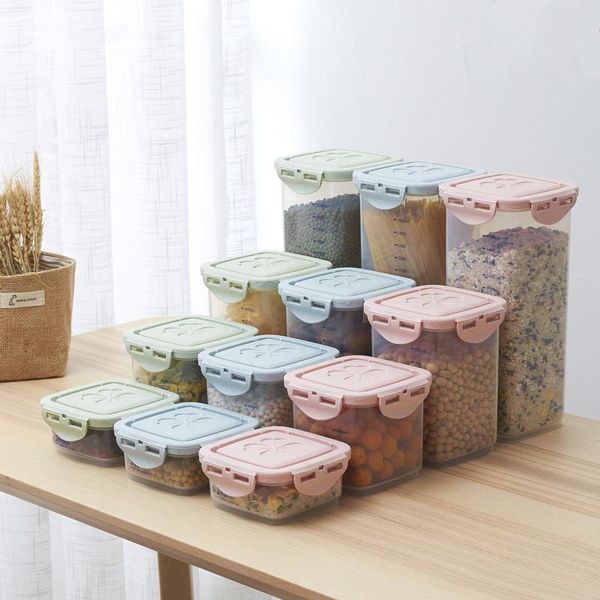 storage bottles & jars stackable sealed pot, kitchen food, noodle box, plastic grain tank, tank