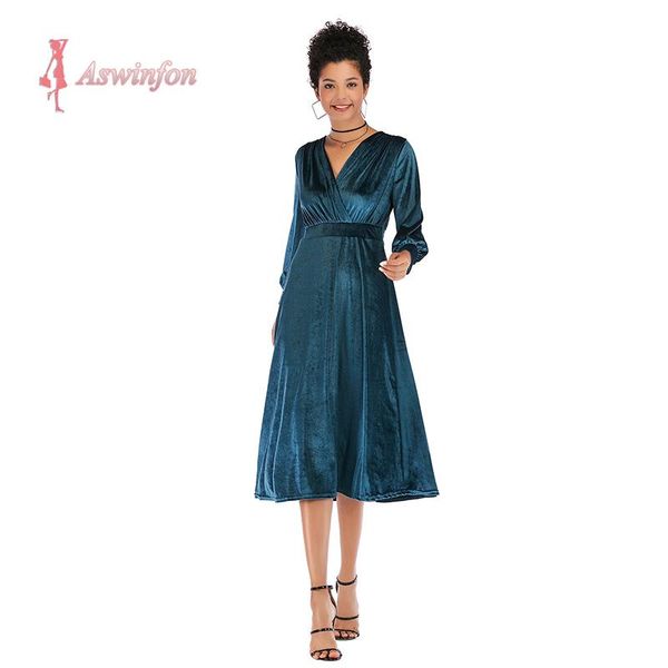 casual dresses aswinfon autumn velvet dress women v-neck long sleeve a-line winter elegant, Black;gray
casual dresses aswinfon autumn velvet dress women v-neck long sleeve a-line winter elegant, Black;gray