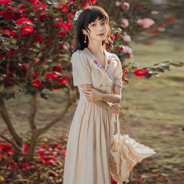 yosimi vintage beige chiffon embroidery dres elegant summer a-line mid-calf fit and flare short sleeve bandage 210604, Black;gray
yosimi vintage beige chiffon embroidery dres elegant summer a-line mid-calf fit and flare short sleeve bandage 210604, Black;gray