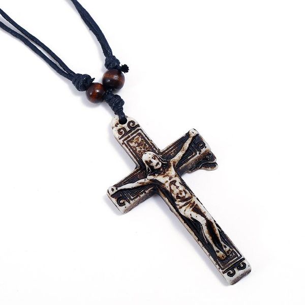 pendant necklaces fashion vintage jesus cross necklace adjustable long black leather retro statement chain for women men punk jewelry gift, Silver
pendant necklaces fashion vintage jesus cross necklace adjustable long black leather retro statement chain for women men punk jewelry gift, Silver