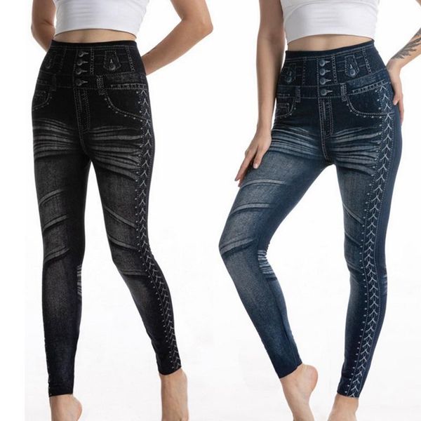 women's leggings muyogrt plus size high waist faux denim jean slim elastic seamless skinny pencil pant female workout running, Black
women's leggings muyogrt plus size high waist faux denim jean slim elastic seamless skinny pencil pant female workout running, Black