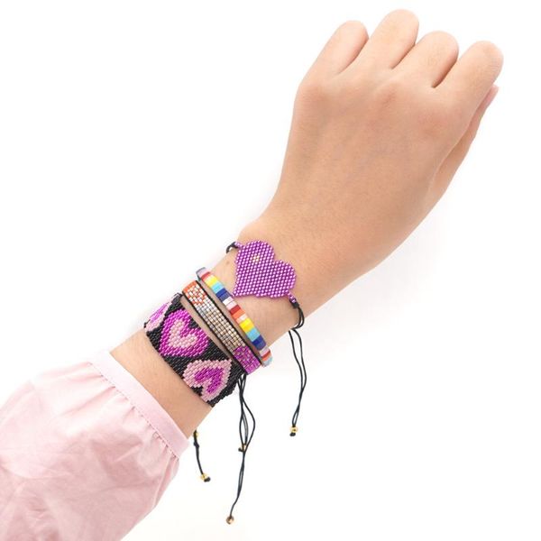 beaded, strands fashion 2021 women ethnic miyuki rice bead bangle woven tila beaded heart bracelet purple love multi-layer jewelry set, Black
beaded, strands fashion 2021 women ethnic miyuki rice bead bangle woven tila beaded heart bracelet purple love multi-layer jewelry set, Black