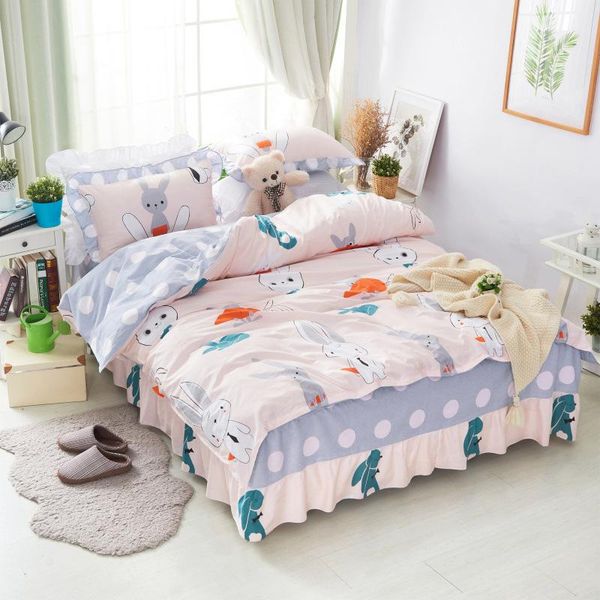 bedding sets 4pcs luxury duvet cover set 100% cotton twill cartoon printed bed skirt with lace pillow and
bedding sets 4pcs luxury duvet cover set 100% cotton twill cartoon printed bed skirt with lace pillow and