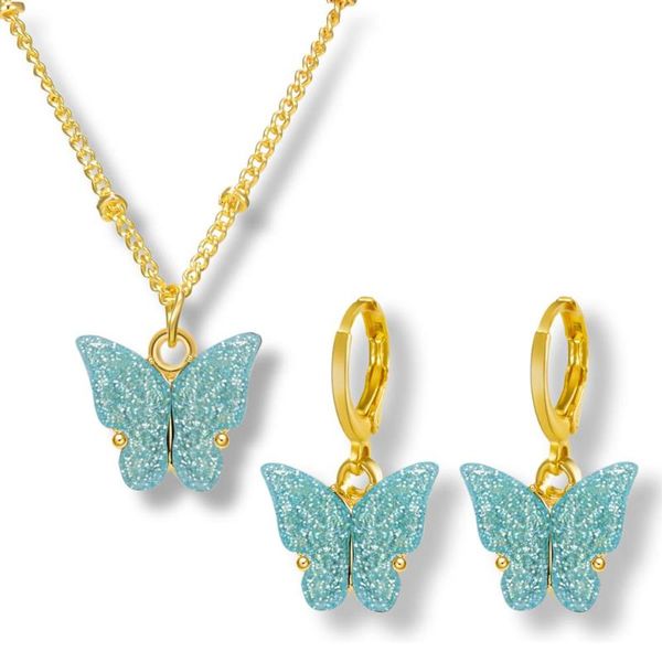 earrings & necklace korean fashion women jewelry set candy color acrylic butterfly pendant sweet girls party gifts drop, Silver
earrings & necklace korean fashion women jewelry set candy color acrylic butterfly pendant sweet girls party gifts drop, Silver