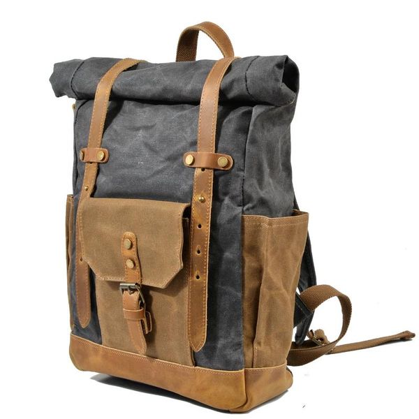 backpack 2021 men vintage military large capacity waterproof oil leather wexed canvas bags travel bag school rucksack
backpack 2021 men vintage military large capacity waterproof oil leather wexed canvas bags travel bag school rucksack