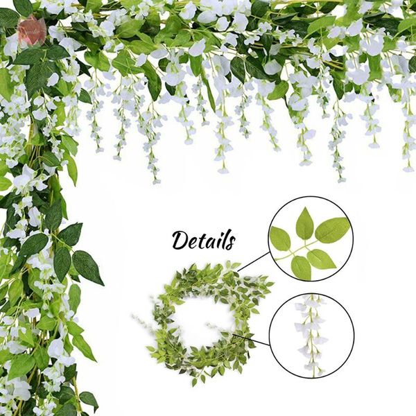 decorative flowers & wreaths 1.8m wisteria artificial flower vine leaf wreath for fake plants home garden outdoor ceremony wedding arch flor
decorative flowers & wreaths 1.8m wisteria artificial flower vine leaf wreath for fake plants home garden outdoor ceremony wedding arch flor