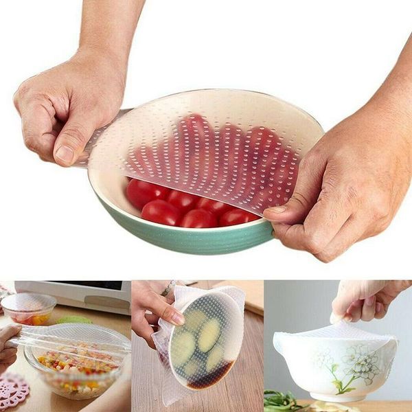 kitchen storage & organization 4pcs multifunctional bowl lid reusable food grade cover wrap film refrigerator fresh transparent seal
kitchen storage & organization 4pcs multifunctional bowl lid reusable food grade cover wrap film refrigerator fresh transparent seal