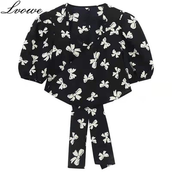 women's blouses & shirts bowknot printed chiffon shirt 2021 summer waist small design niche top, White
women's blouses & shirts bowknot printed chiffon shirt 2021 summer waist small design niche top, White