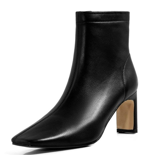 boots brand genuine leather classic retro ankle women spring winter fashion shoes for high heels size 42, Black
boots brand genuine leather classic retro ankle women spring winter fashion shoes for high heels size 42, Black