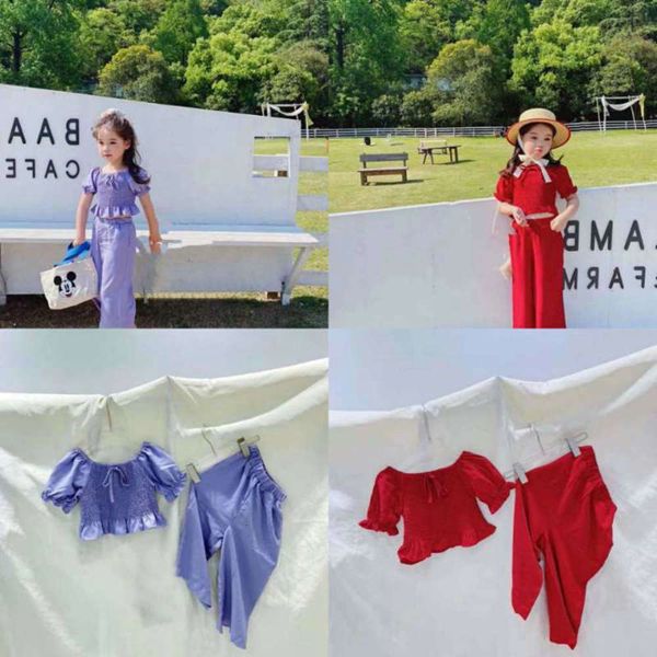 wrinkled shoulder girls' with suit split pants 21 summer new children's wear 3-8 years old, White
wrinkled shoulder girls' with suit split pants 21 summer new children's wear 3-8 years old, White