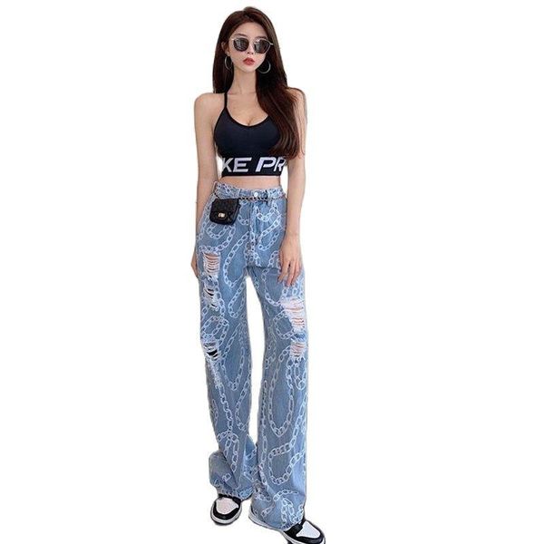 women's jeans ripped woman high waist denim pants distressed grunge loose graphic wide leg pant fashion streetwear straight, Blue
women's jeans ripped woman high waist denim pants distressed grunge loose graphic wide leg pant fashion streetwear straight, Blue