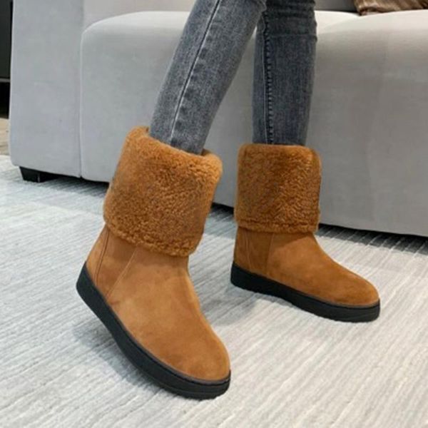 boots 2021 winter style women's blended wool snow designer luxury female shoes, Black
boots 2021 winter style women's blended wool snow designer luxury female shoes, Black