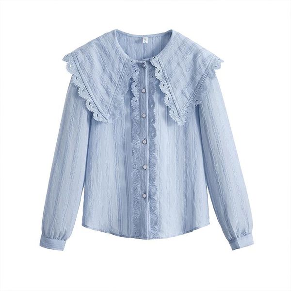women's blouses & shirts solid color white blue cute sweet plus large size clothes 2021 oversize spring autumn feminina blouse d0696
women's blouses & shirts solid color white blue cute sweet plus large size clothes 2021 oversize spring autumn feminina blouse d0696