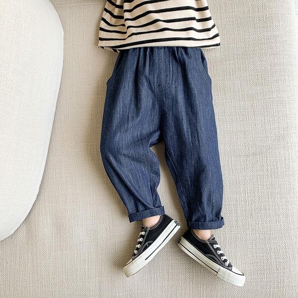 jeans boys' spring and autumn baby pure color straight pants korean fashion children's loose 10-239, Blue
jeans boys' spring and autumn baby pure color straight pants korean fashion children's loose 10-239, Blue
