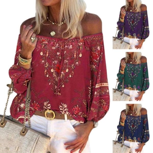 women's blouses & shirts women vintage lacing stitching off shoulder floral print string blouse shirt, White
women's blouses & shirts women vintage lacing stitching off shoulder floral print string blouse shirt, White