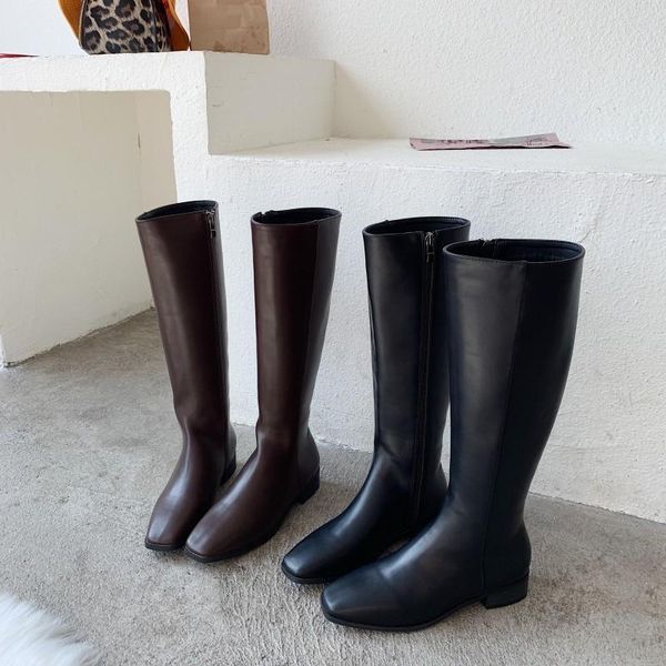 boots zipper high 2021 korean autumn winter fashion side and low thick heel square head knight, Black
boots zipper high 2021 korean autumn winter fashion side and low thick heel square head knight, Black