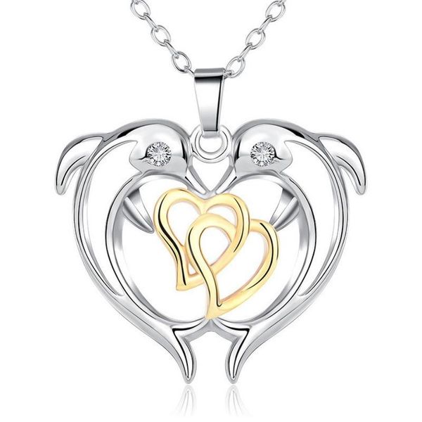 pendant necklaces simple fashion double dolphin heart-shaped necklace jewelry valentine's day gifts for men and women, Silver
pendant necklaces simple fashion double dolphin heart-shaped necklace jewelry valentine's day gifts for men and women, Silver