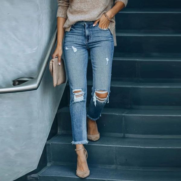 women's jeans 's 2021 washed for fashion scuffed nine-minute pants ripped women womens, Blue
women's jeans 's 2021 washed for fashion scuffed nine-minute pants ripped women womens, Blue
