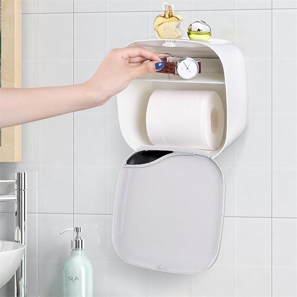 toilet paper holders household non punching creative box towel rack waterproof roll tube