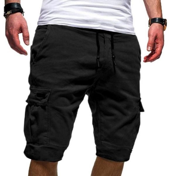 men's shorts men stylish summer short pants solid color multi pockets drawstring fifth beach 2021 spring clothing, White;black
men's shorts men stylish summer short pants solid color multi pockets drawstring fifth beach 2021 spring clothing, White;black