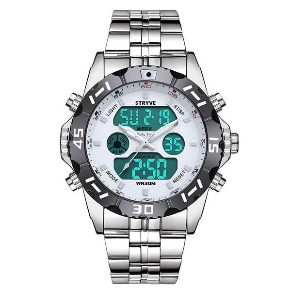 wristwatches stryve sell premium double-core waterproof electronic quartz men watch timing alarm luminous display relogio masculino s8011, Slivery;brown
wristwatches stryve sell premium double-core waterproof electronic quartz men watch timing alarm luminous display relogio masculino s8011, Slivery;brown