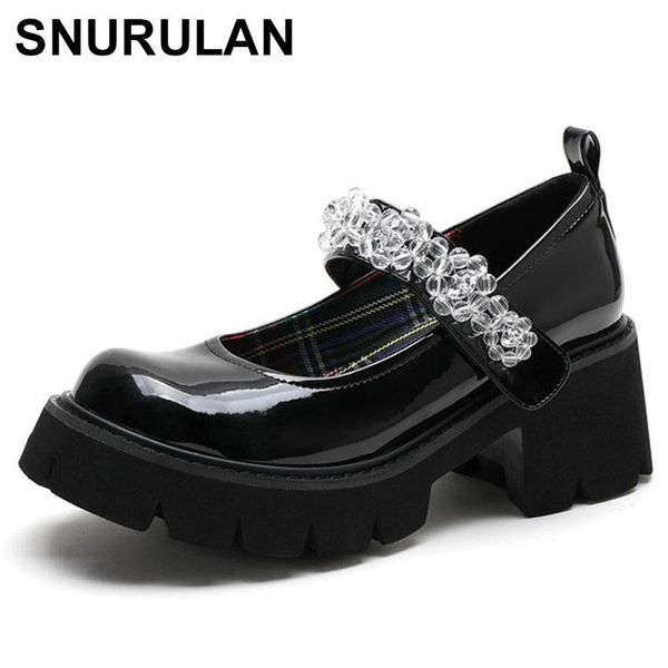 dress shoes snurulan mary jane women autumn 2021 korean crystal lolita ladies hundred platform genuine leather loafers, Black 
dress shoes snurulan mary jane women autumn 2021 korean crystal lolita ladies hundred platform genuine leather loafers, Black