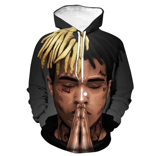 men's autumn and winter 3d long sleeve xxtantacion hooded baseball uniform men's sweater, Black
men's autumn and winter 3d long sleeve xxtantacion hooded baseball uniform men's sweater, Black