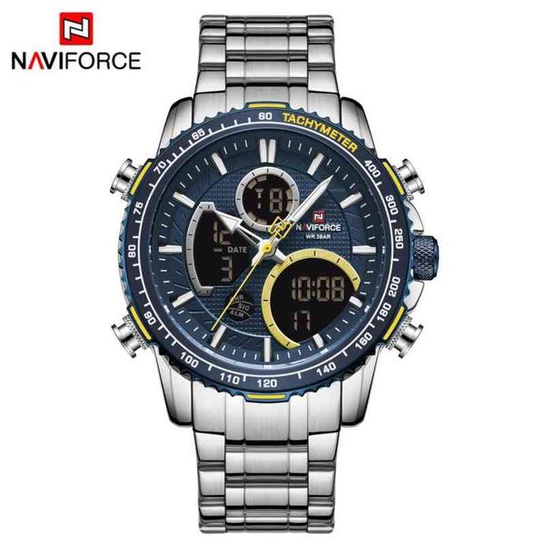 naviforce men watch dual display blue sport timepiece chronograph quartz wristwatch date male clock relogio masculino nf9182, Silver
naviforce men watch dual display blue sport timepiece chronograph quartz wristwatch date male clock relogio masculino nf9182, Silver