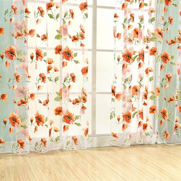 curtain & drapes flower printed tulle sheer romantic voile drape room divider home decor for living bedroom 
curtain & drapes flower printed tulle sheer romantic voile drape room divider home decor for living bedroom