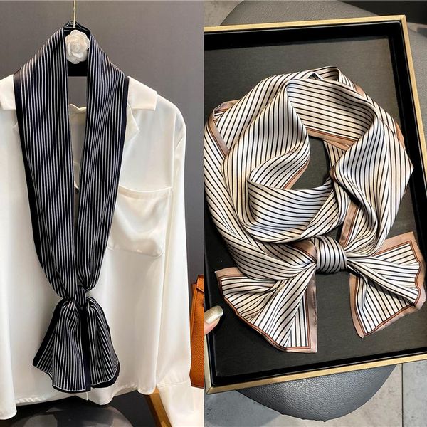 scarves fashion striped skinny scarf women silk headband hair bands ribbons headkerchief wrap bag wrist belt foulard female bandana 2021, Blue;gray
scarves fashion striped skinny scarf women silk headband hair bands ribbons headkerchief wrap bag wrist belt foulard female bandana 2021, Blue;gray