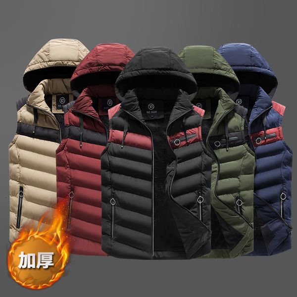 new winter sleeveless jacket for men plus velvet thickening fashion hooded male winter vest mens work warm waistcoat zqv8, Tan;black
new winter sleeveless jacket for men plus velvet thickening fashion hooded male winter vest mens work warm waistcoat zqv8, Tan;black