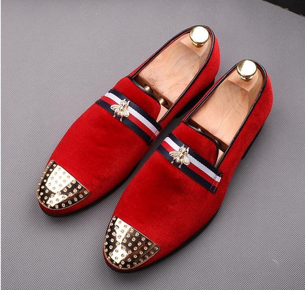 dress shoes fashion men party and wedding handmade loafers velvet with tiger gold buckle shoe men's flats 38-45, Black
dress shoes fashion men party and wedding handmade loafers velvet with tiger gold buckle shoe men's flats 38-45, Black