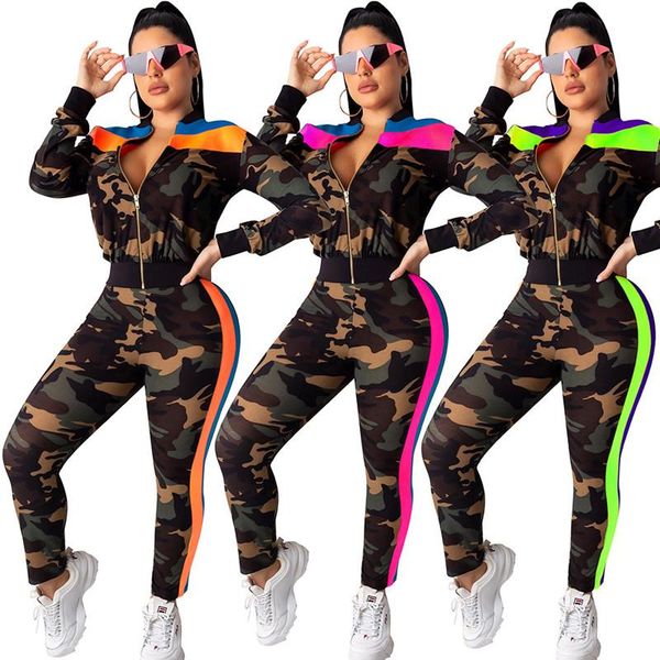 autumn winter women's set camouflage print long sleeve short bomber jackets + pants suit two piece set tracksuit women outfits, White
autumn winter women's set camouflage print long sleeve short bomber jackets + pants suit two piece set tracksuit women outfits, White