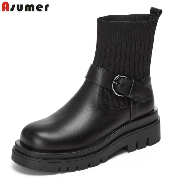 boots asumer size 34-43 genuine leather women buckle socks platform ankle ladies autumn winter shoes footwear, Black
boots asumer size 34-43 genuine leather women buckle socks platform ankle ladies autumn winter shoes footwear, Black