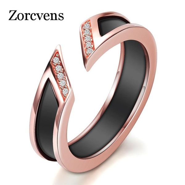 cluster rings zorcvens white ceramic ring with one row australia zircon channel setting rose-gold metal wedding open for women, Golden;silver
cluster rings zorcvens white ceramic ring with one row australia zircon channel setting rose-gold metal wedding open for women, Golden;silver