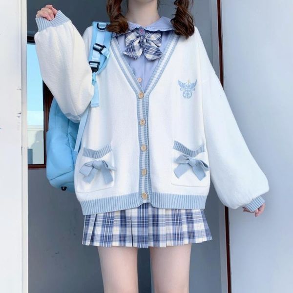 women's knits & tees large size 150kg ladies cardigan sweater,japanese autumn sweet embroidered bowknot loose long-sleeved v-neck knit, White
women's knits & tees large size 150kg ladies cardigan sweater,japanese autumn sweet embroidered bowknot loose long-sleeved v-neck knit, White