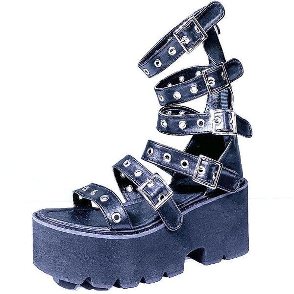 brand platform comfortable walking chunky heels gladiator buckles black gothic style summer sandals fashion women shoes
brand platform comfortable walking chunky heels gladiator buckles black gothic style summer sandals fashion women shoes
