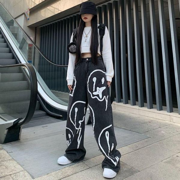 women's jeans houzhou hip hop harajuku women vintage wide leg denim pants loose korean fashion 2021 autumn streetwear ulzzang, Blue
women's jeans houzhou hip hop harajuku women vintage wide leg denim pants loose korean fashion 2021 autumn streetwear ulzzang, Blue