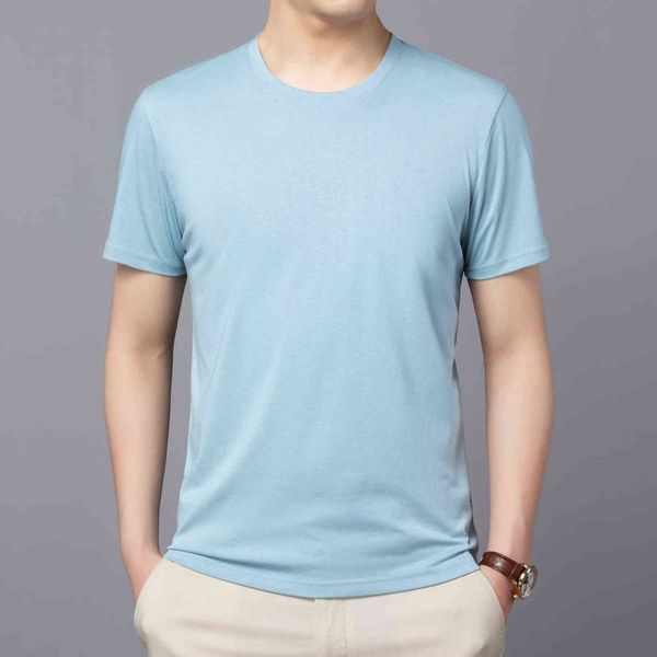 men's t-shirt brand clothing 2021 summer short sleeve double mercerized cotton t-shirt men's fashion, White;black 
men's t-shirt brand clothing 2021 summer short sleeve double mercerized cotton t-shirt men's fashion, White;black