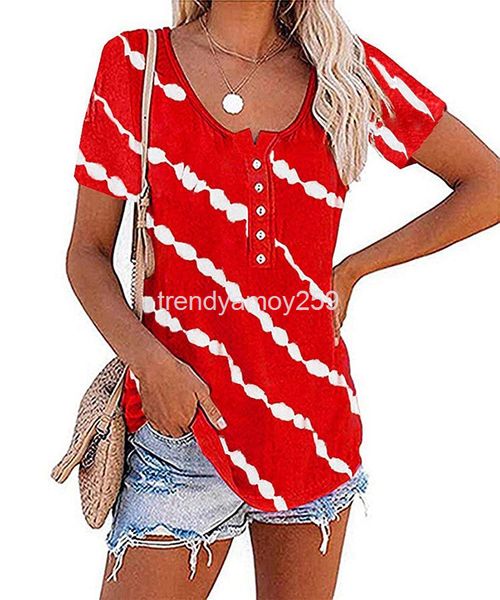 women's t-shirt summer women's fashion trend round neck casual diagonal stripe button short sleeve t-shirt, White
women's t-shirt summer women's fashion trend round neck casual diagonal stripe button short sleeve t-shirt, White