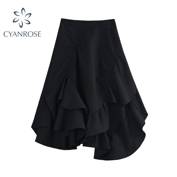women gothic high-waist cascading ruffle skirt summer tide irrgular knee-length skirts lady streetwear punk black jupes 210430
women gothic high-waist cascading ruffle skirt summer tide irrgular knee-length skirts lady streetwear punk black jupes 210430